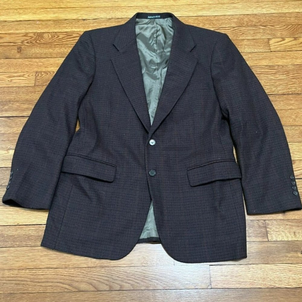 Stanley Blacker Mens Blazer Size 40 Regular Wool Brown 2 Button Sport Jacket